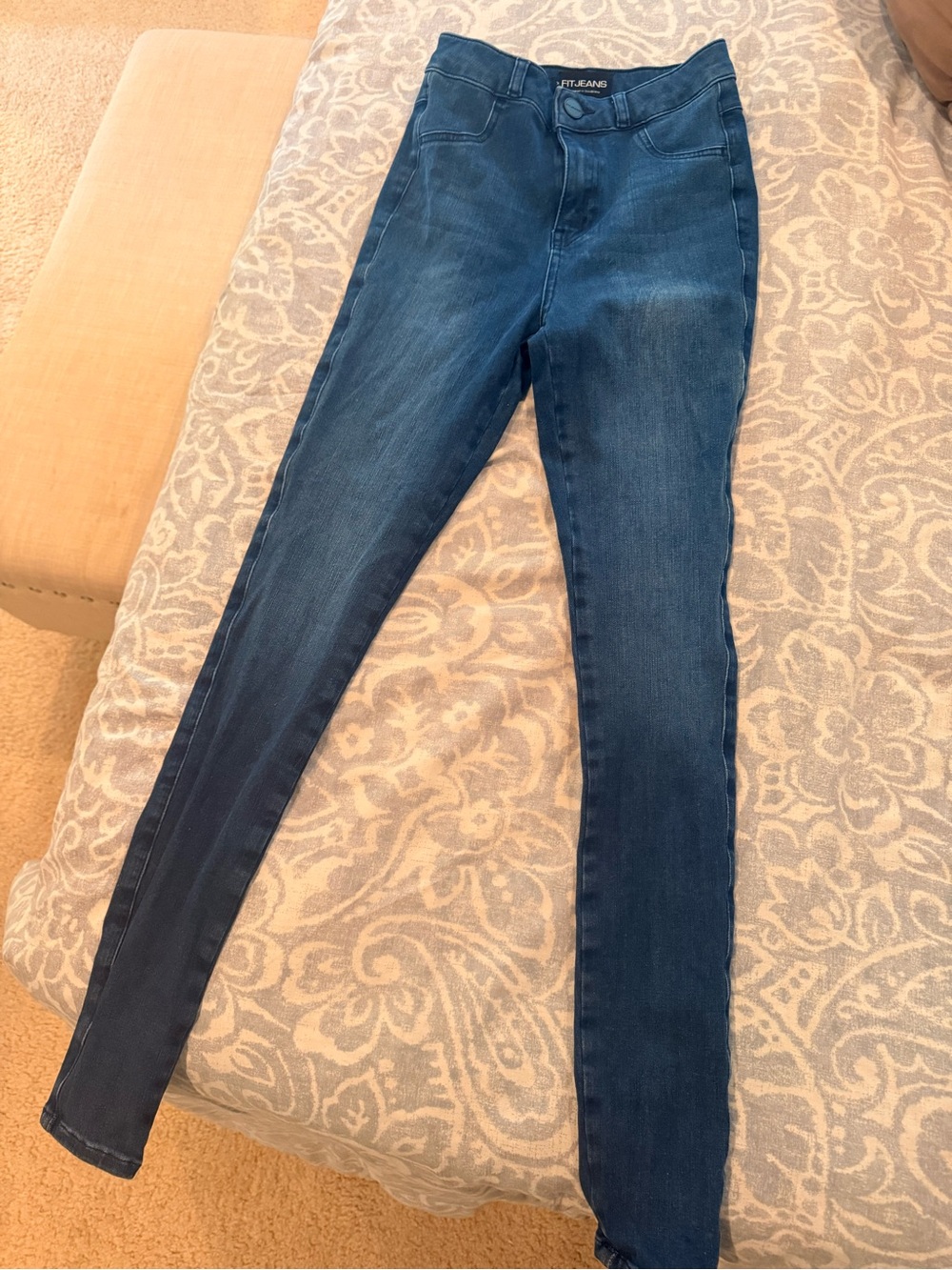 FITJEANS Women's Dark Indigo Skinny Jeans